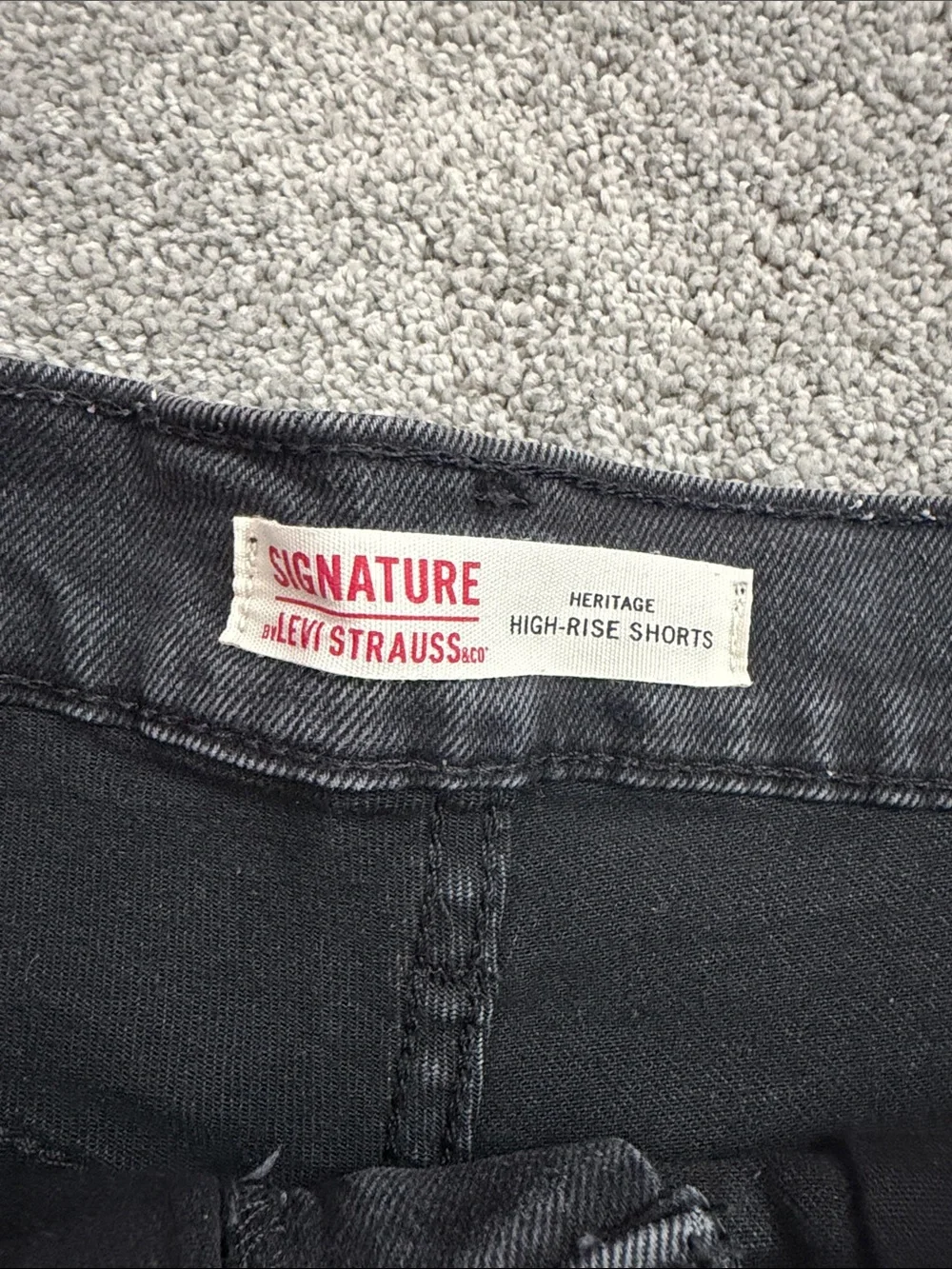 Signature by Levi Strauss Black High-Rise Cutoff Jean Shorts